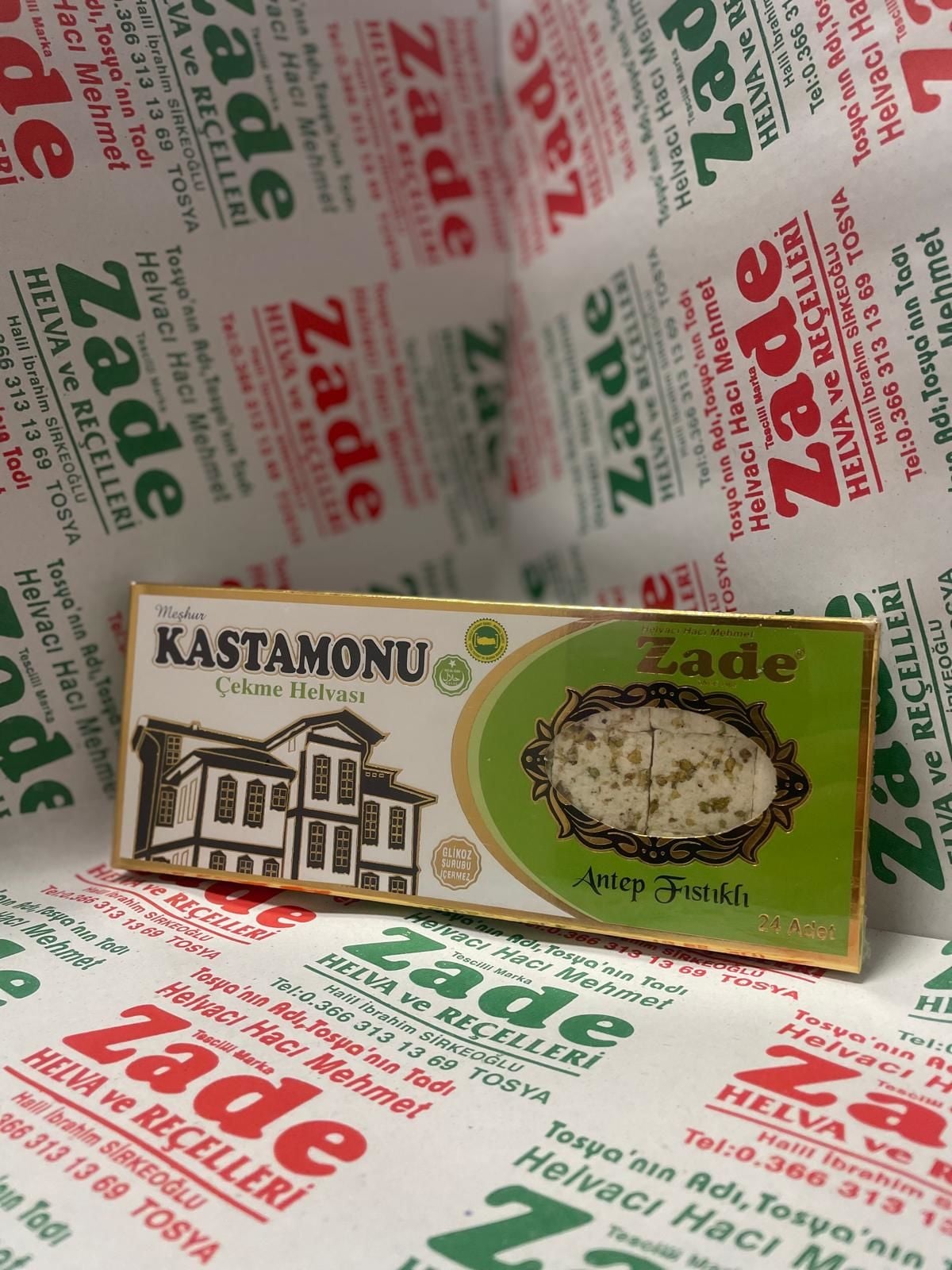 FISTIKLI ÇEKME HELVASI  - 300 GR (32 DİLİM)
