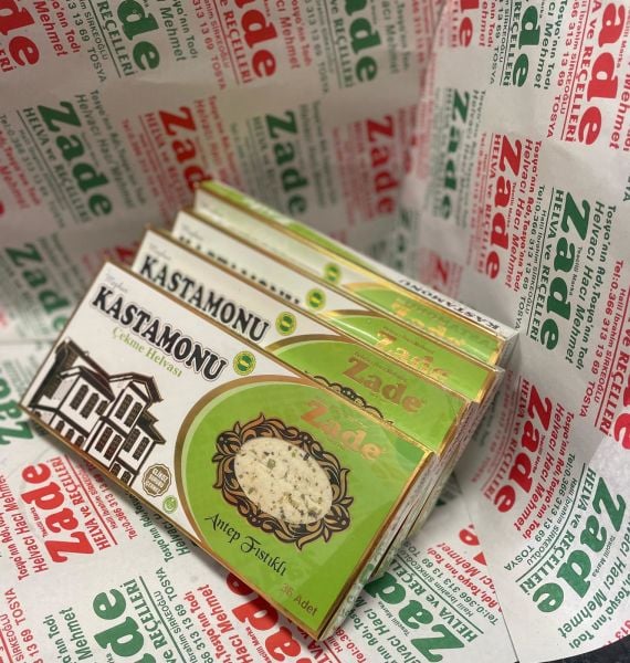 FISTIKLI ÇEKME HELVASI - 400 GR (36 DİLİM)